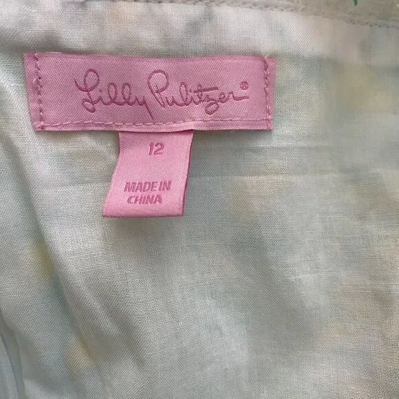 Lilly Pulitzer Sofia Dandelion Yellow Beach Gypsies Lace Shift Dress 12 - Picture 8 of 11